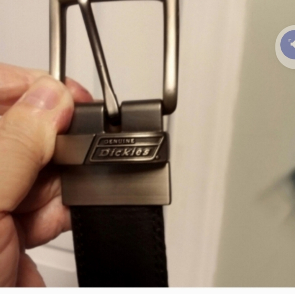 Dickies Brown Leather Belt with Silver Buckle